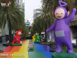 Large inflatable character installed at an outdoor event venue