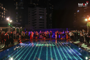 Outdoor Evening Corporate Event by Pool