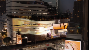 Projection Mapping ภายนอกห้างสรรพสินค้าเพื่อสร้างบรรยากาศให้งานอีเวนท์