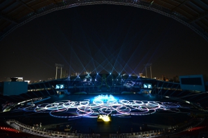 การแสดง Laser Mapping ขนาดใหญ่ในสนามกีฬาของ SEA Games